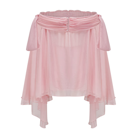 Aurohaya Avril pink bow draped slip mini dress