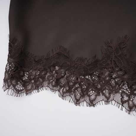 Aurohaya Henrik Brown Lace Trim Dress