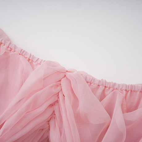 Aurohaya Avril pink bow draped slip mini dress