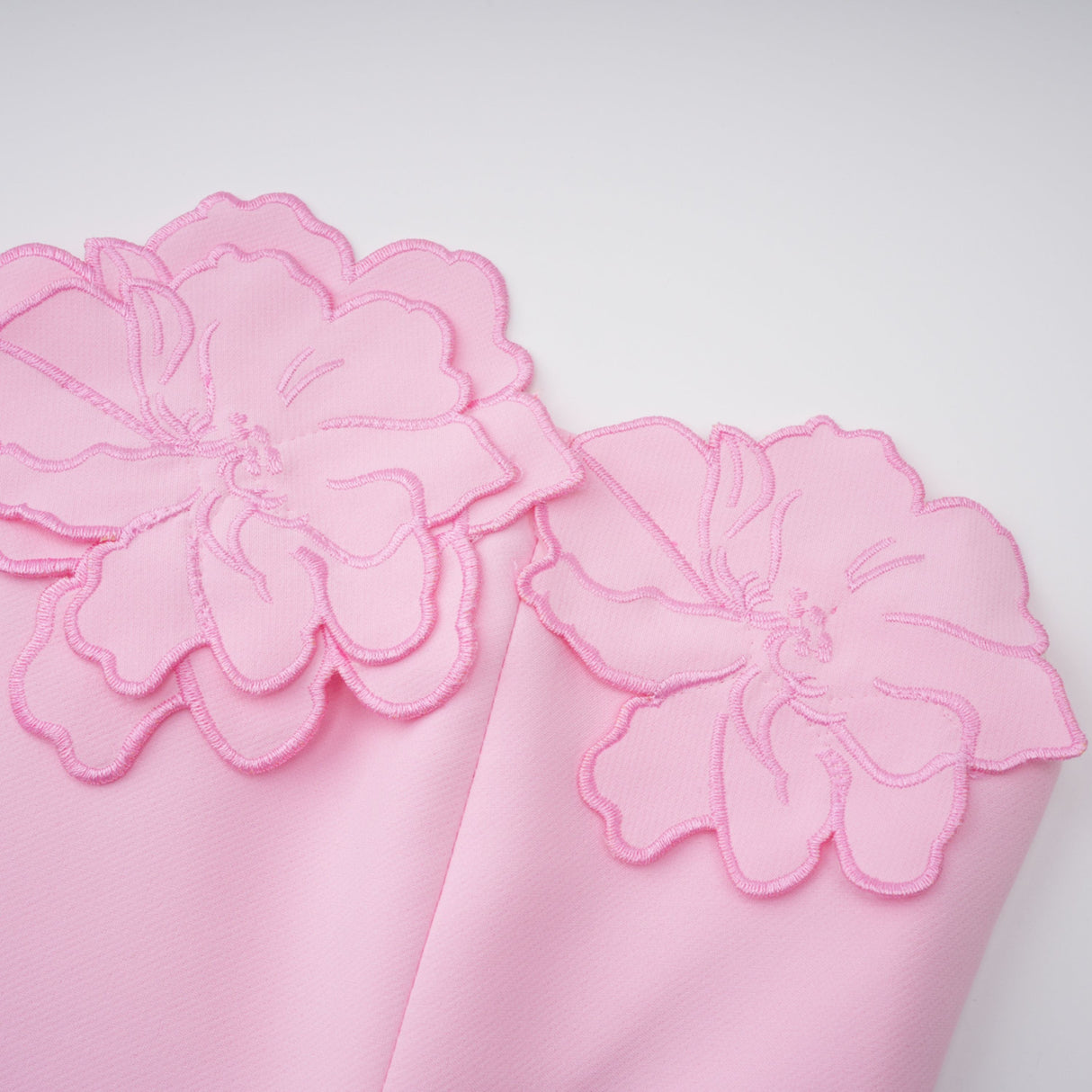 Aurohaya Inga Pink Strapless Floral Embroidered Maxi Dress
