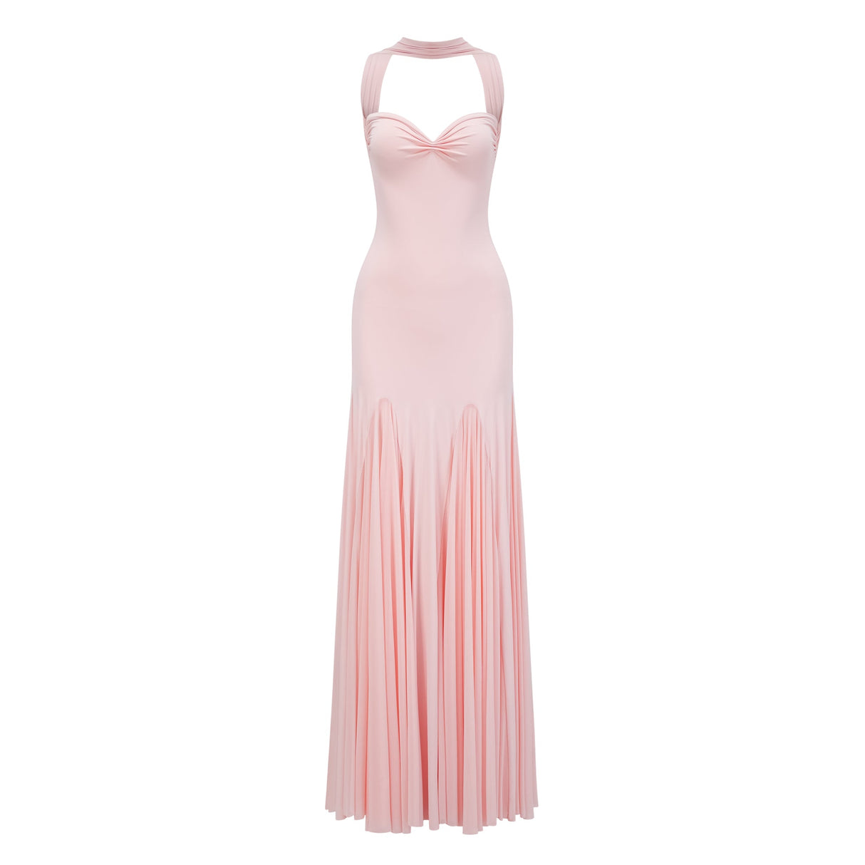 Aurohaya Rêverie Pink Sweetheart Neck Maxi Dress