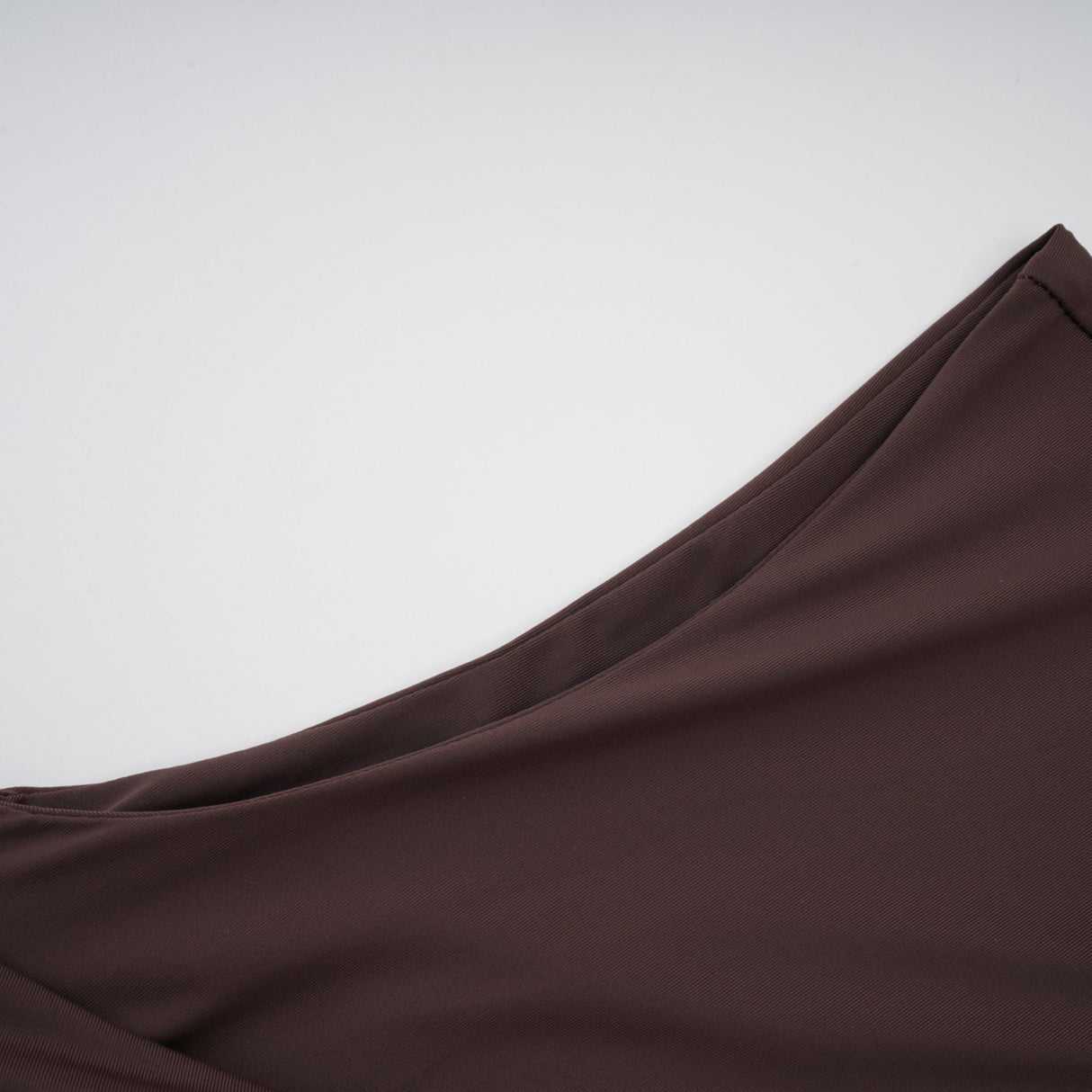 Aurohaya Fée Brown Asymmetrical Ruched Mini Dress