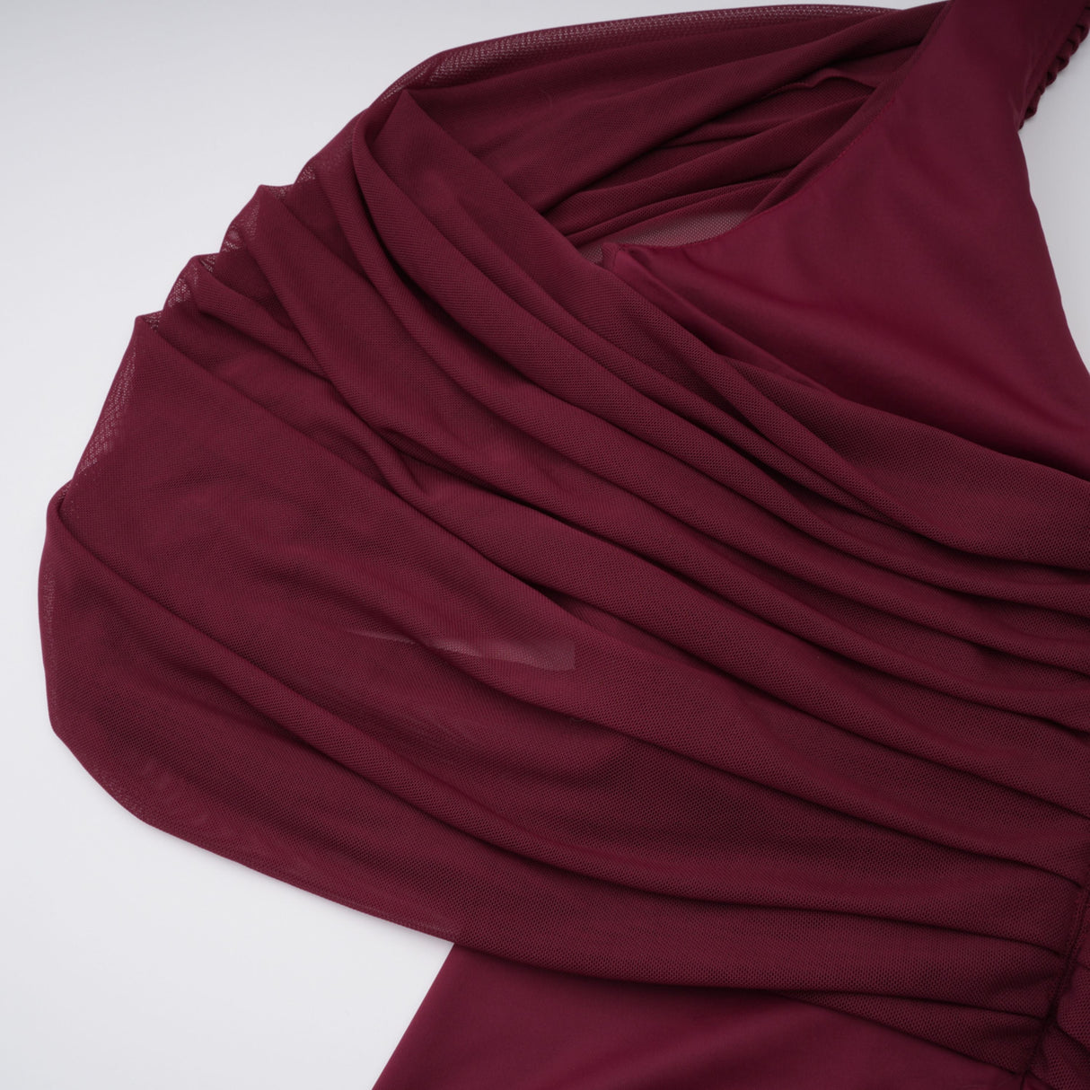 Aurohaya Eléa Red Cold Shoulder Draped Maxi Dress