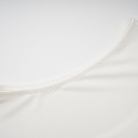 Aurohaya Mystérieuse White Turtleneck Draped Maxi Dress