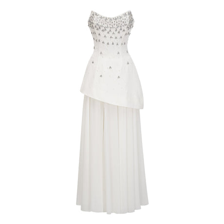 Aurohaya Melisande White Embellished Dress & Skirt Set