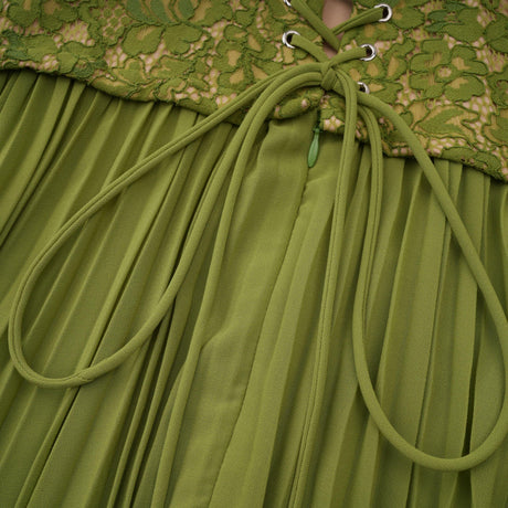 Aurohaya Isaline Emerald Corset Maxi Dress