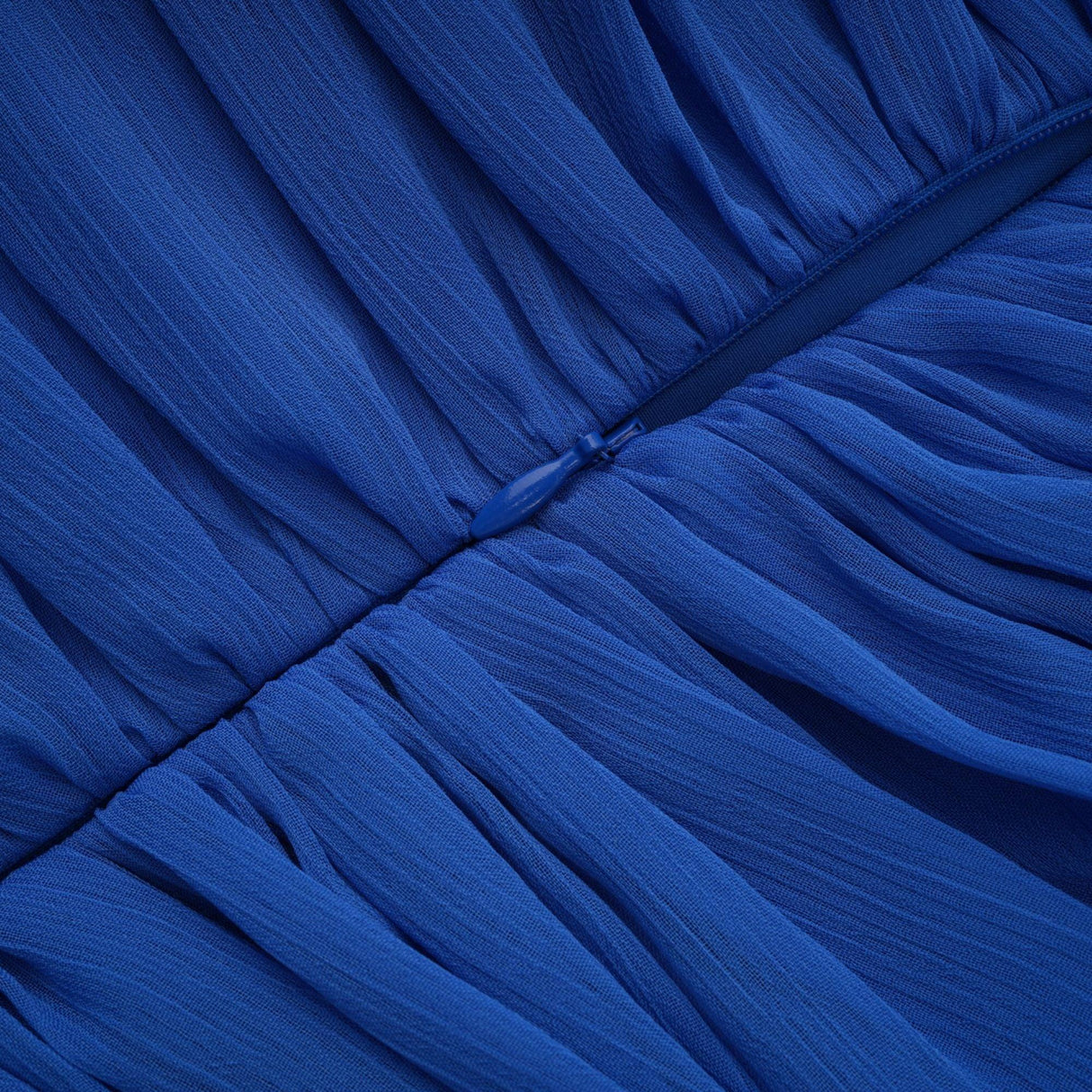 Aurohaya Faustine Blue Cape Design Ruched Maxi Dress