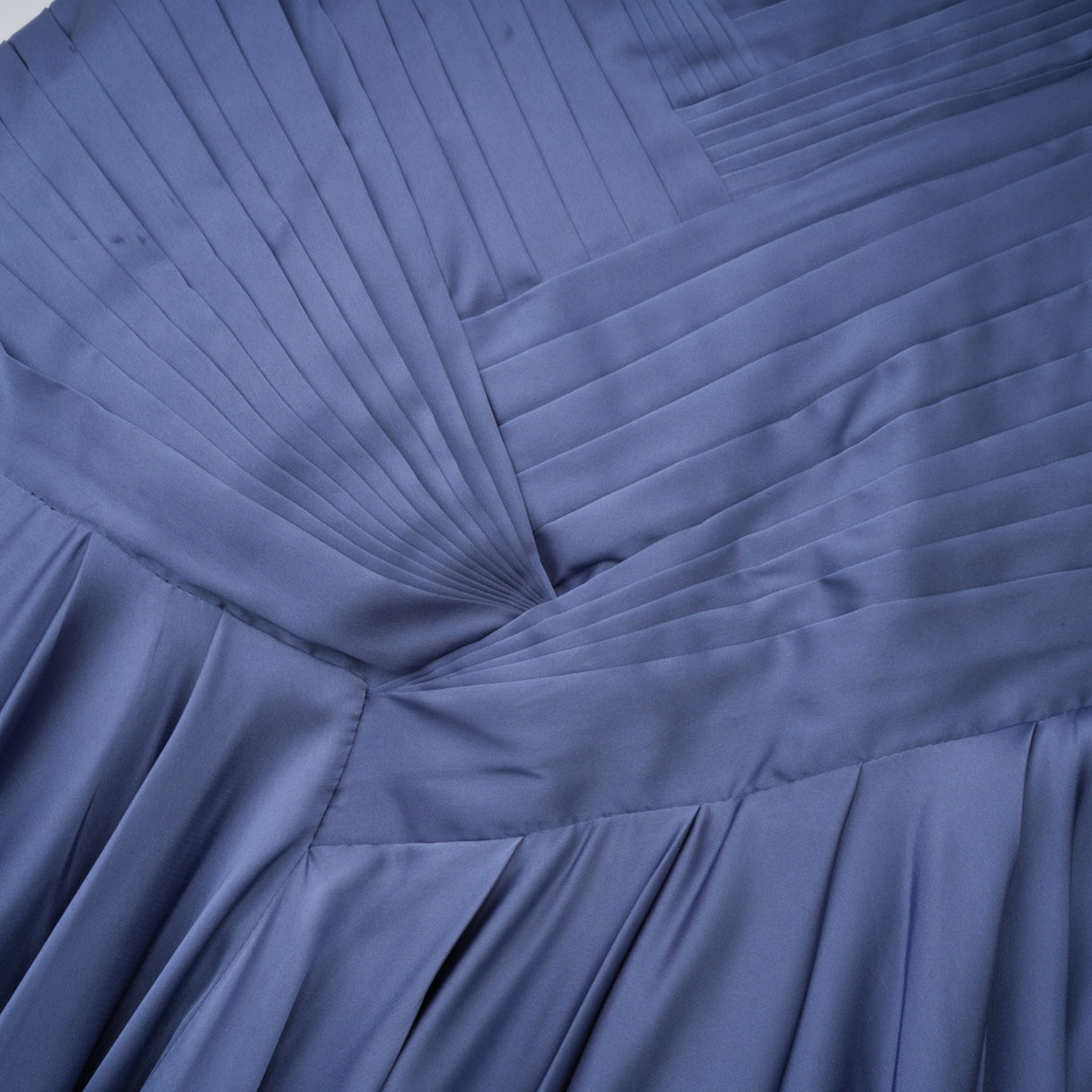Aurohaya Angelína Blue Diagonal Pleated Gathered Maxi Gown