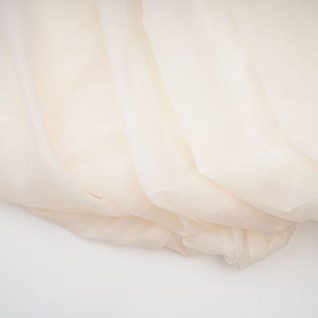 Aurohaya Riley Cream White Draped Tulle Maxi Dress