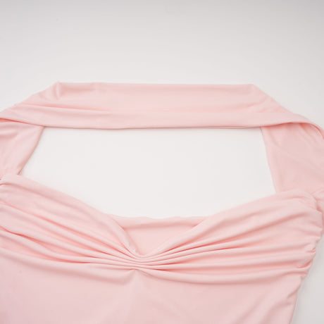 Aurohaya Rêverie Pink Sweetheart Neck Maxi Dress