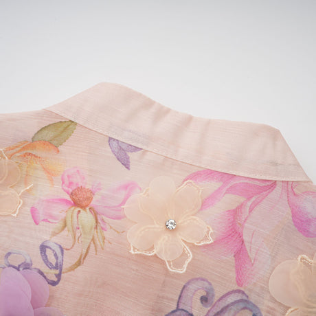 Aurohaya Delphine Pink Floral Print Maxi Dress