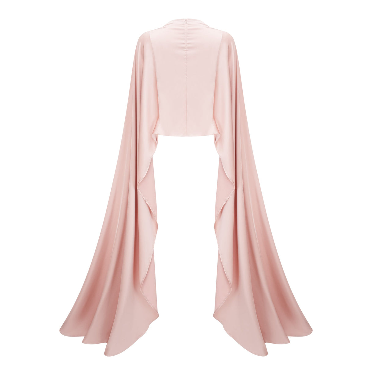 Aurohaya Everleigh Champagne Satin Top & Skirt Set With Cape Detail