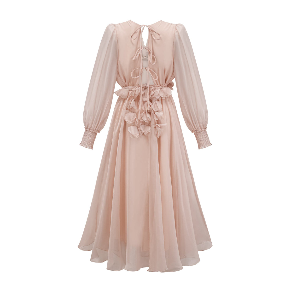 Aurohaya Lucie faux-floral embellished midi dress