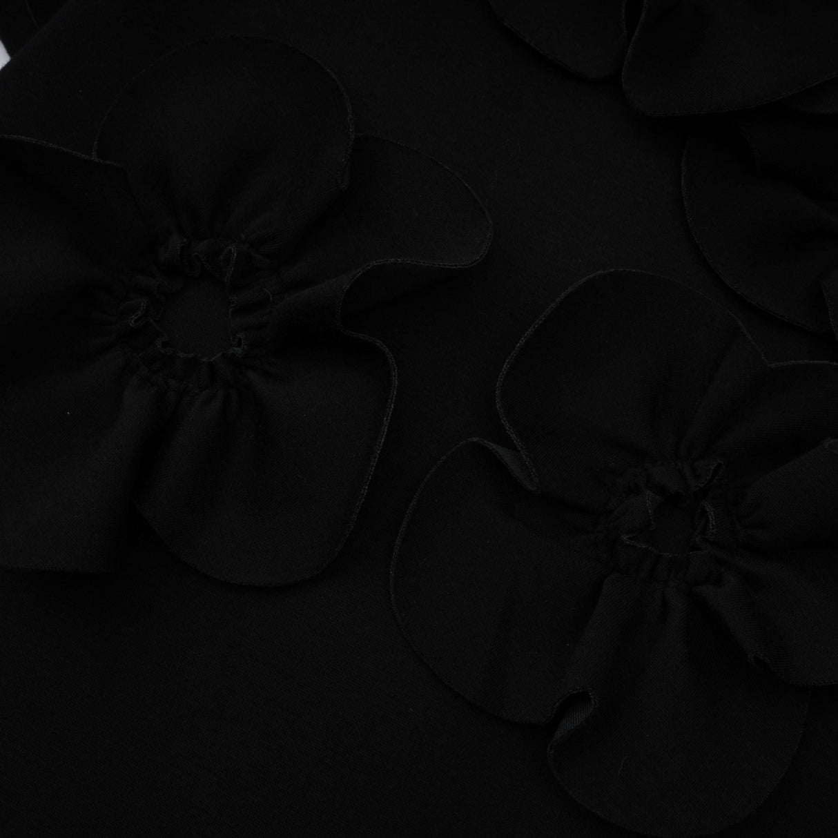 Aurohaya Isidora Black Bowknot Floral Appliqué Maxi Dress