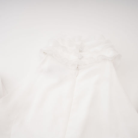 Aurohaya Déotille White Asymmetrical Ruched Mini Dress