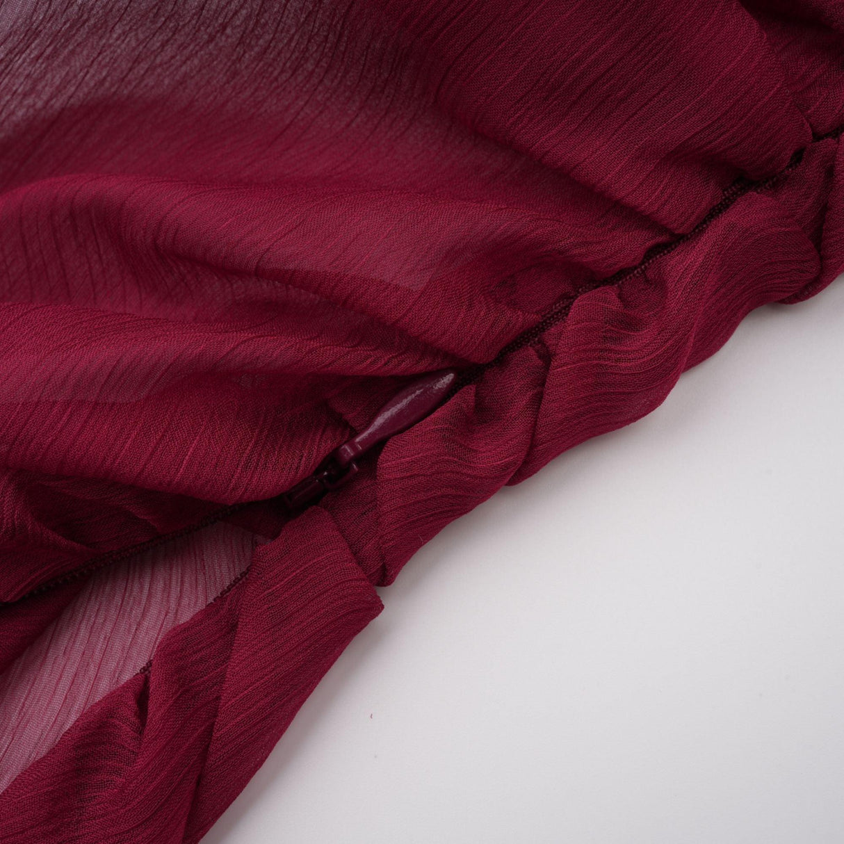 Aurohaya Théa Burgundy Asymmetrical Ruched Mini Dress