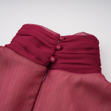 Aurohaya Théa Burgundy Asymmetrical Ruched Mini Dress