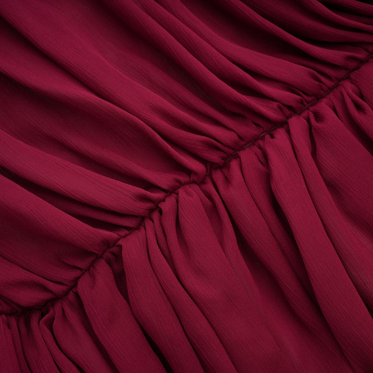 Aurohaya Théa Burgundy Asymmetrical Ruched Mini Dress