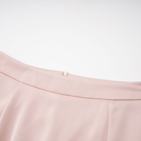 Aurohaya Everleigh Champagne Satin Top & Skirt Set With Cape Detail