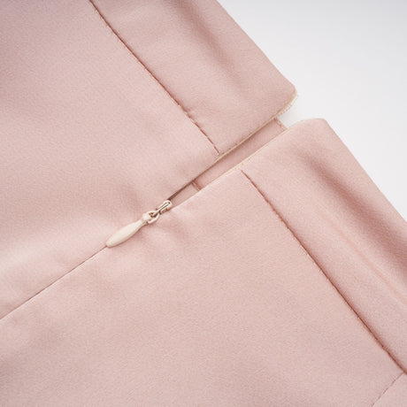 Aurohaya Everleigh Champagne Satin Top & Skirt Set With Cape Detail