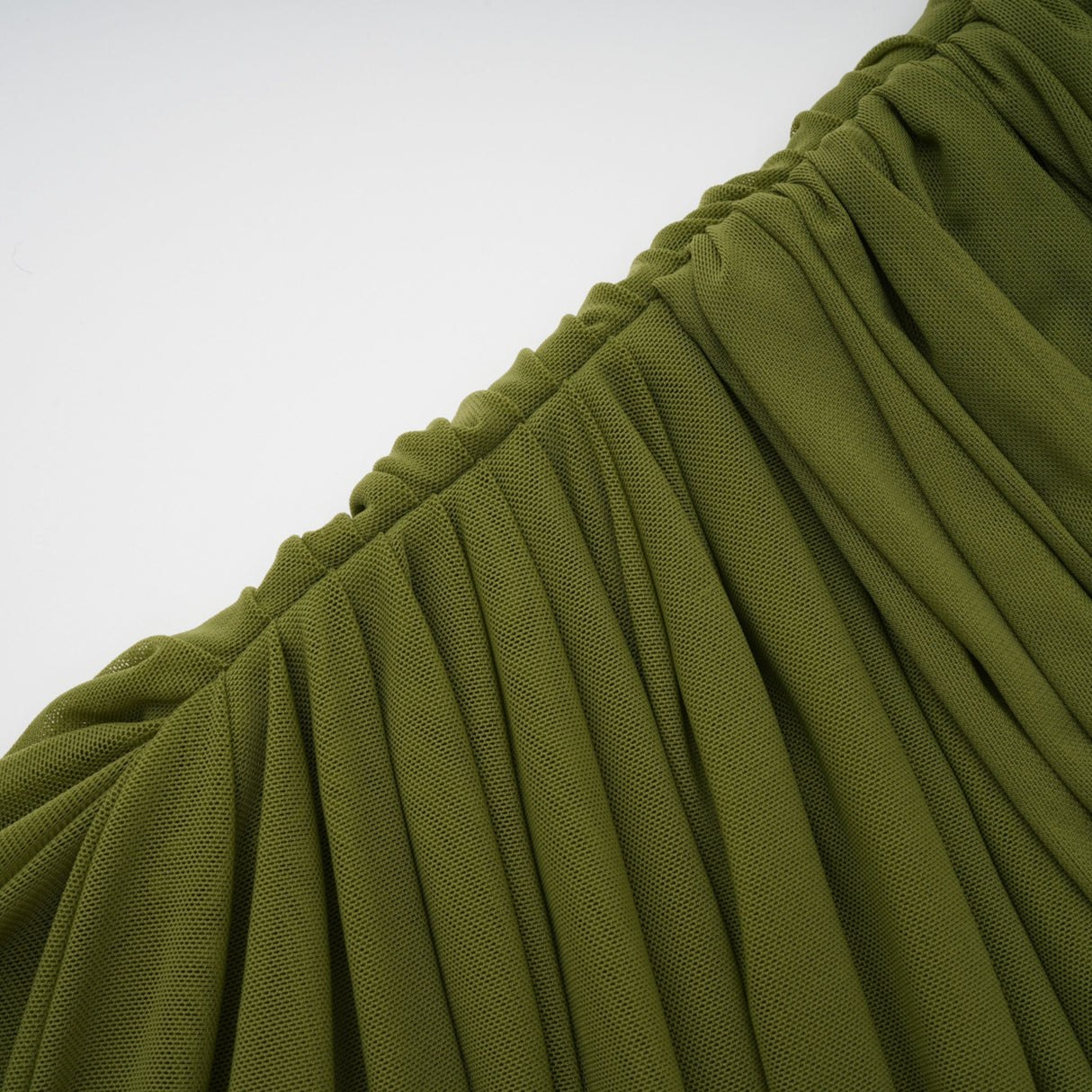 Aurohaya Emilia Green Asymmetrical Ribbon Draped Maxi Dress