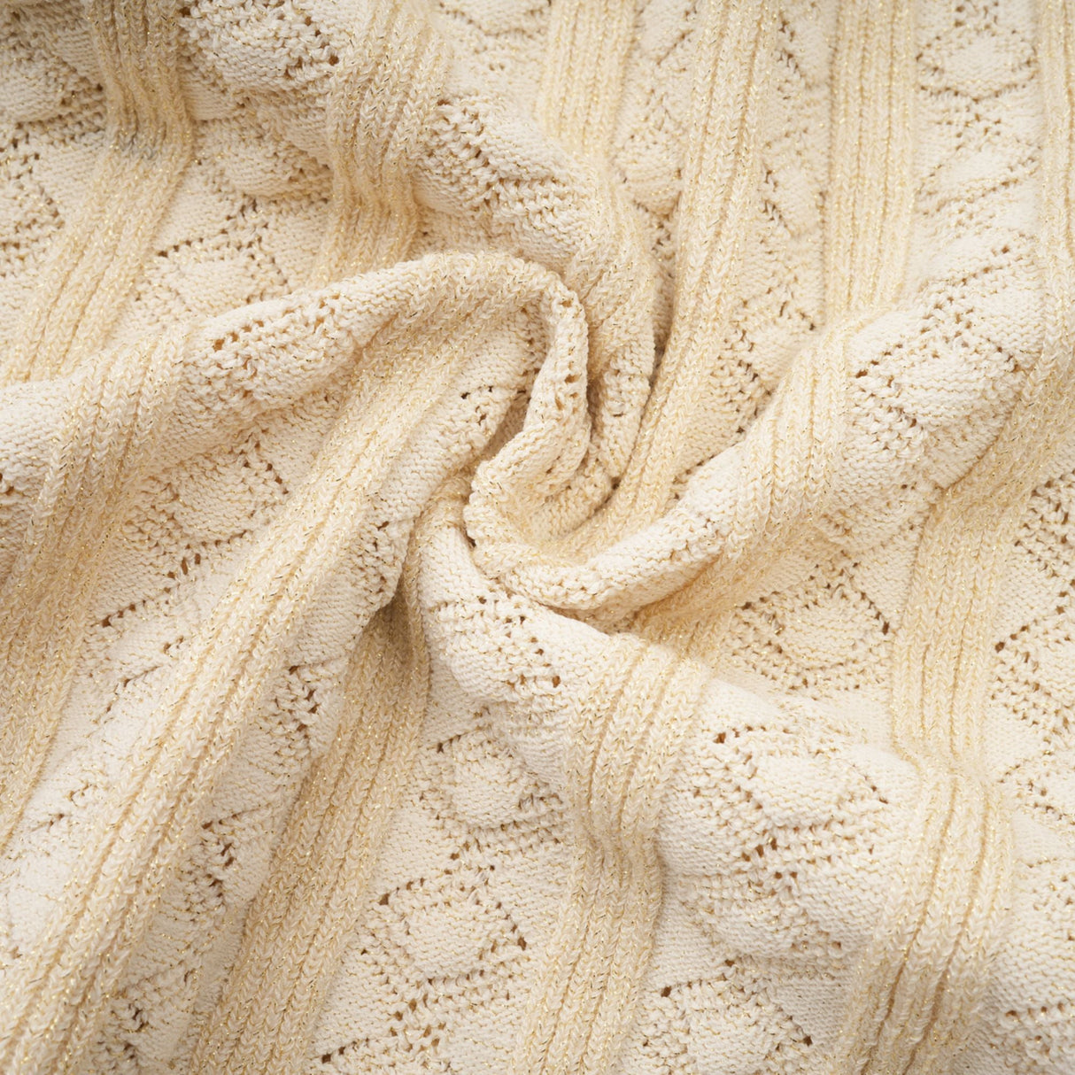 Aurohaya Élodie knitted long-sleeve midi dress in Neutrals