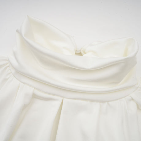 Aurohaya Maeva faux-flower ruched mini dress in White