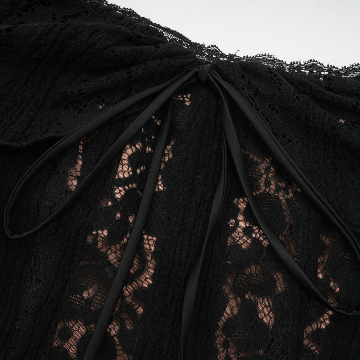 Aurohaya Émeline floral lace flared-cuff midi dress in Black