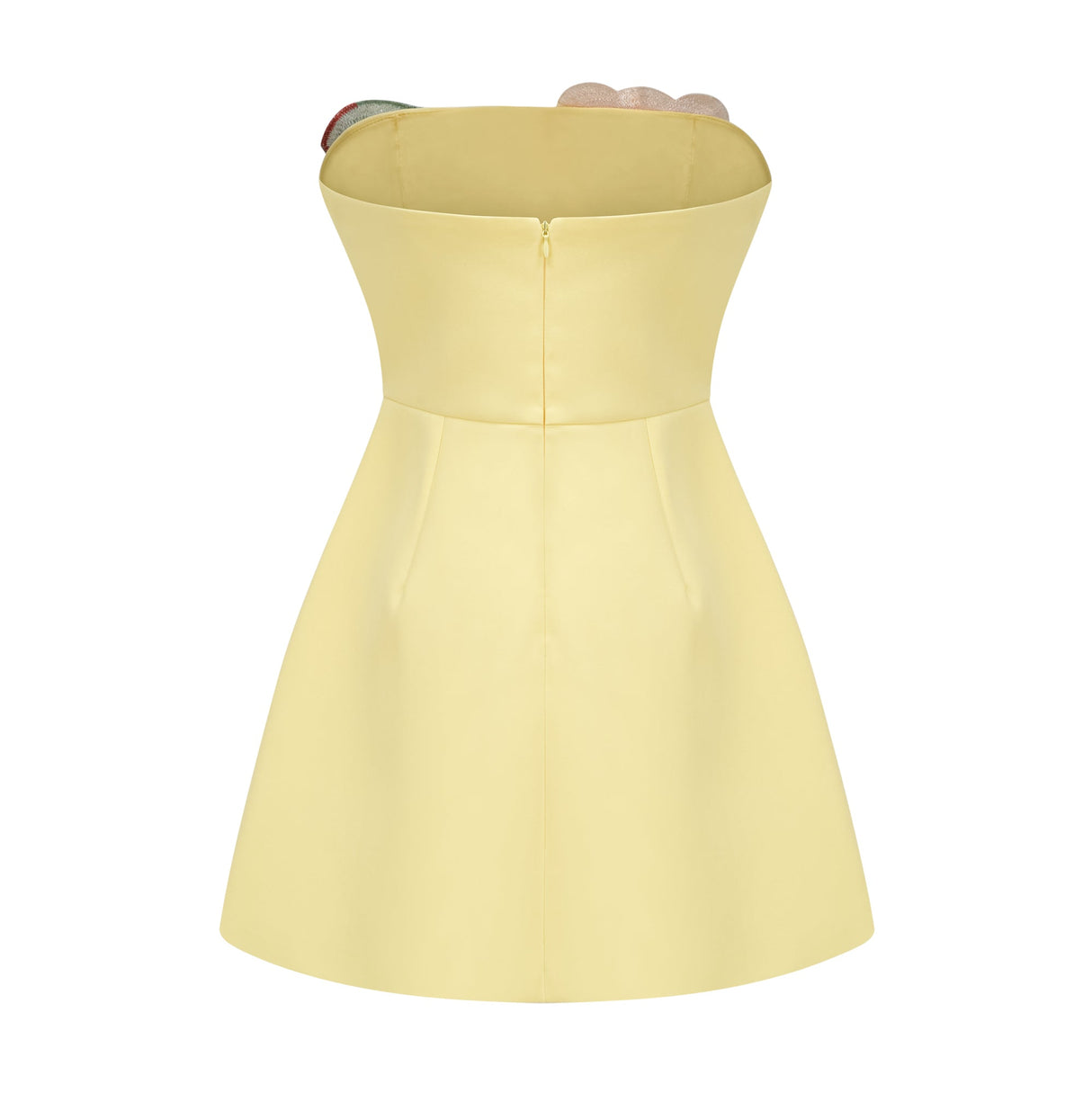 Aurohaya Abigail Yellow Floral Embroidered Mini Dress