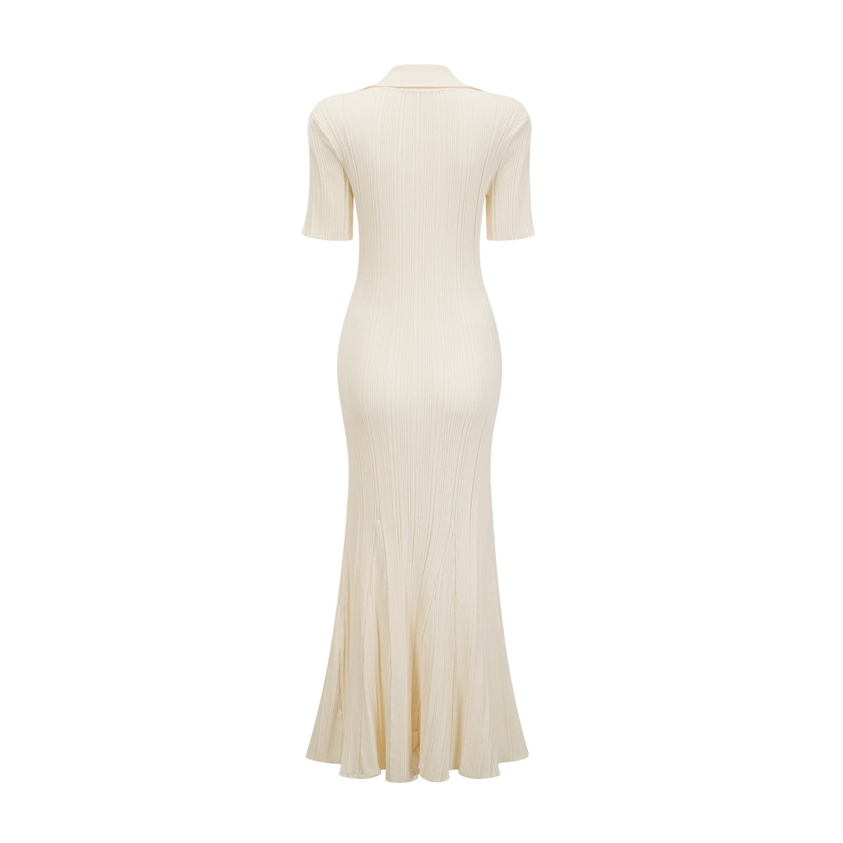 Aurohaya Nouria neutrals ribbed-knit midi dress