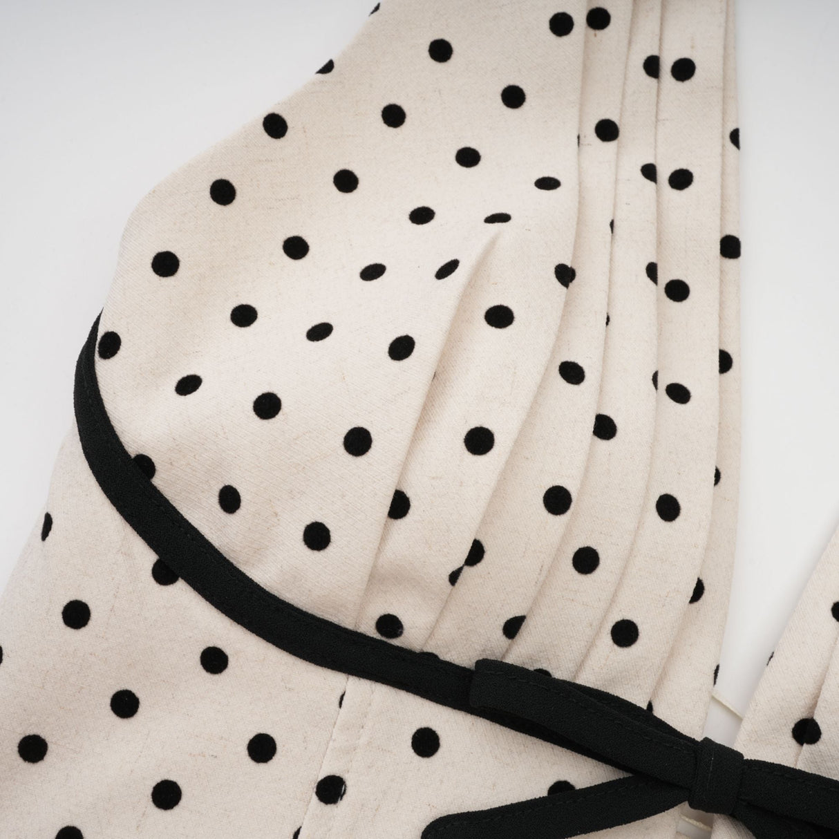 Aurohaya Estelle White Polka Dot Midi Dress