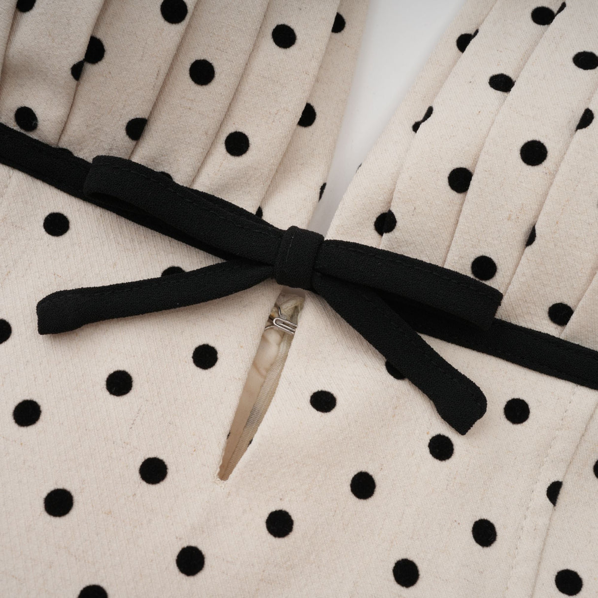 Aurohaya Estelle White Polka Dot Midi Dress