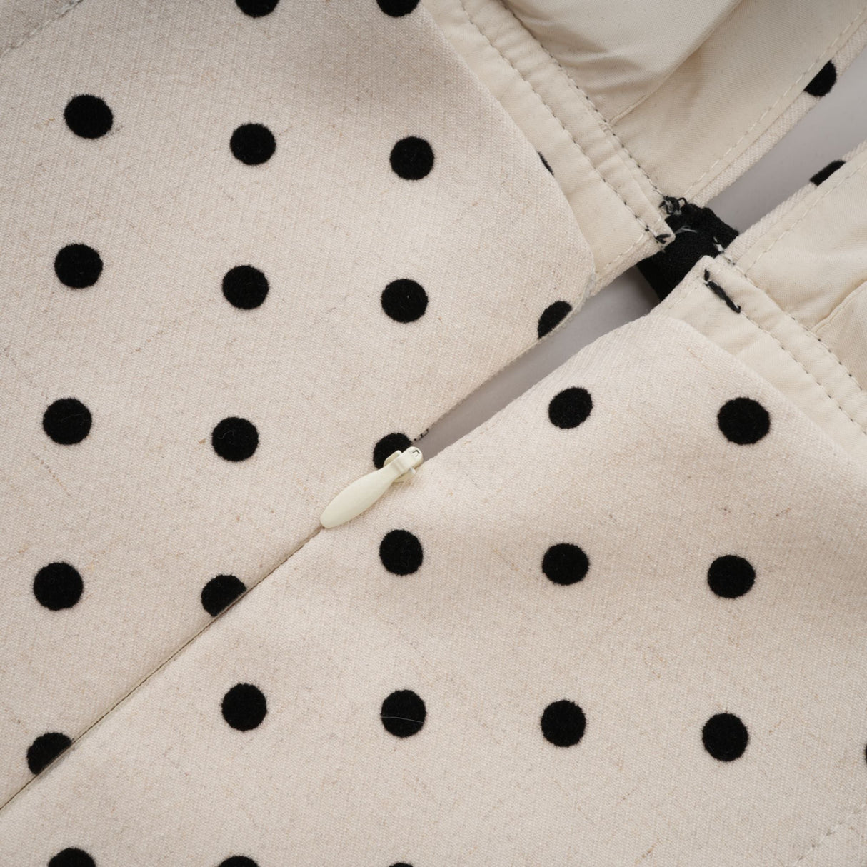 Aurohaya Estelle White Polka Dot Midi Dress