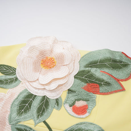 Aurohaya Abigail Yellow Floral Embroidered Mini Dress