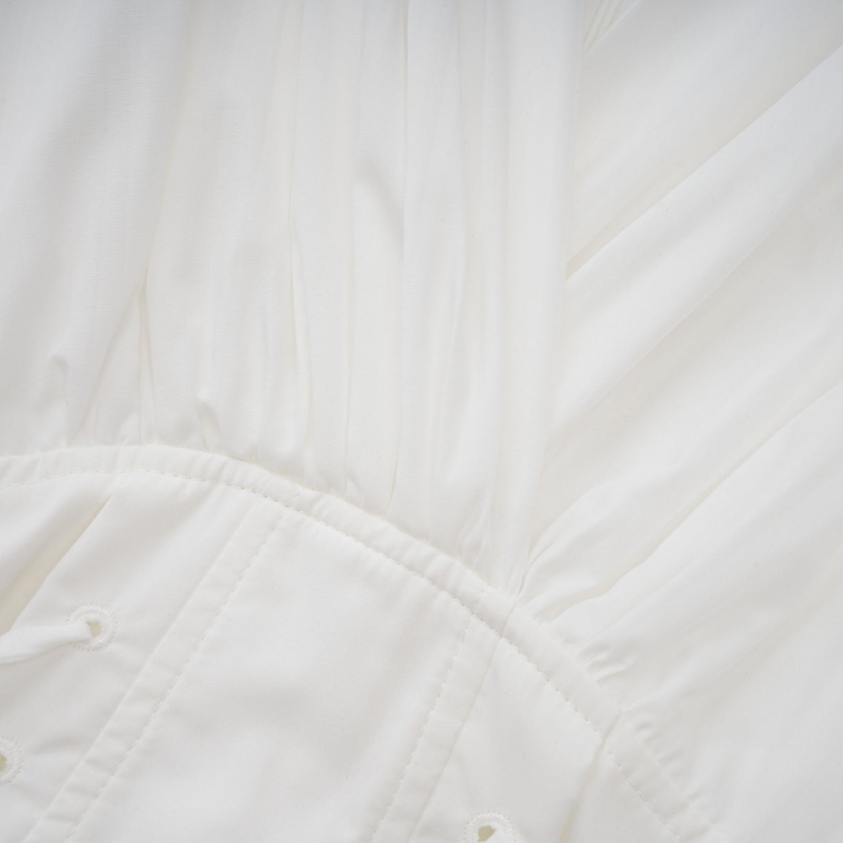Aurohaya Vienne White Lace-Up Pleated Maxi Dress