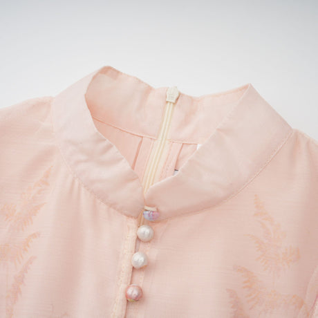 Aurohaya Aya Pink Godet Floral Mini Dress