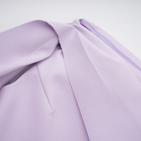 Aurohaya Annabelle Purple Cape-Design Ribbon Maxi Dress