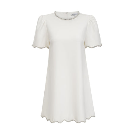 Aurohaya Bérénice white crystal-embellished mini dress