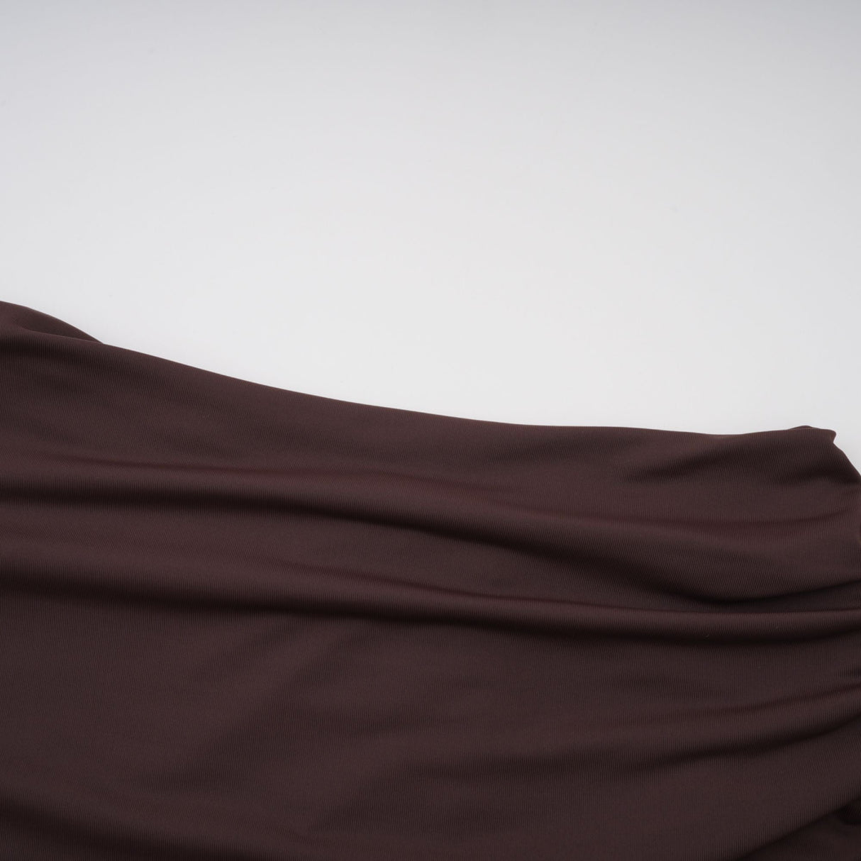Aurohaya Prune Brown Night Out Asymmetrical Ruched Midi Dress