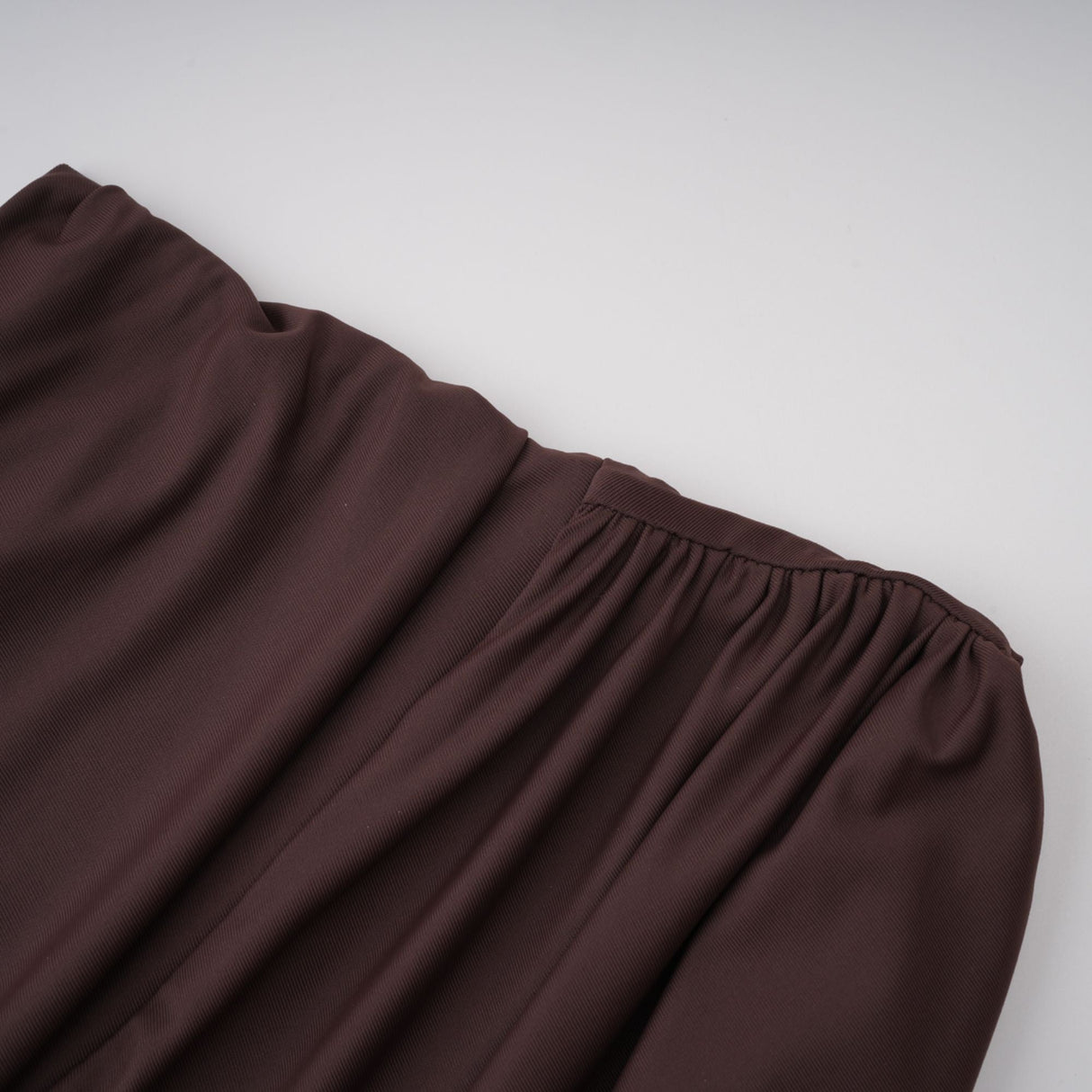 Aurohaya Prune Brown Night Out Asymmetrical Ruched Midi Dress
