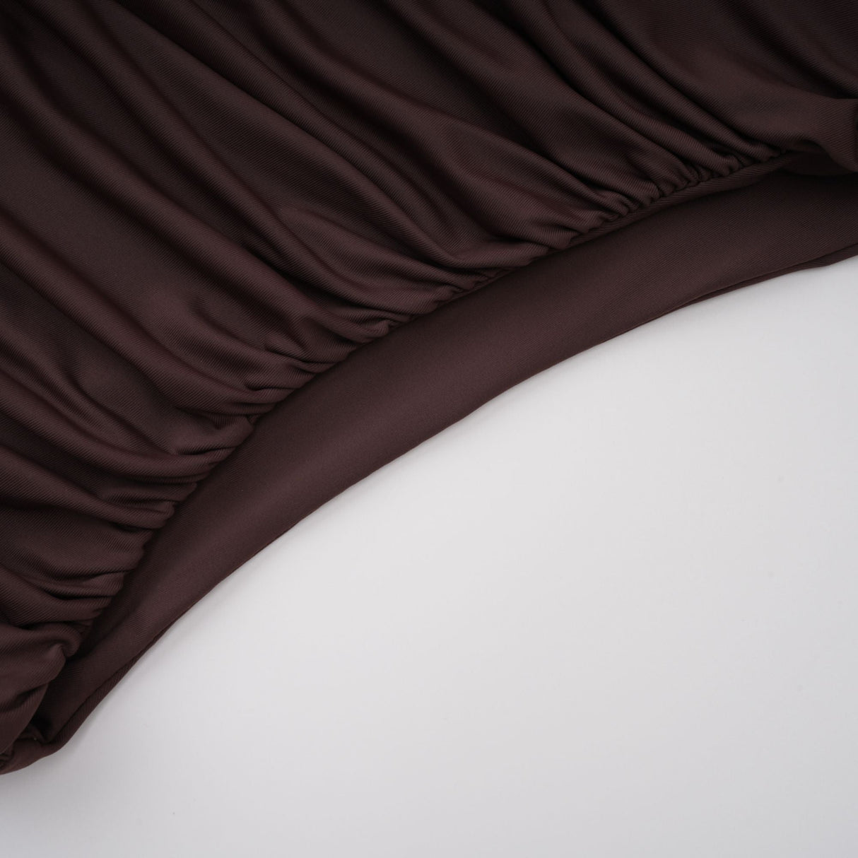 Aurohaya Prune Brown Night Out Asymmetrical Ruched Midi Dress