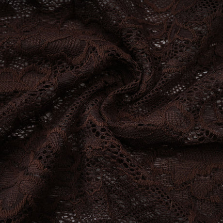 Aurohaya Brigitte Brown Lace Panel Ruched Maxi Dress