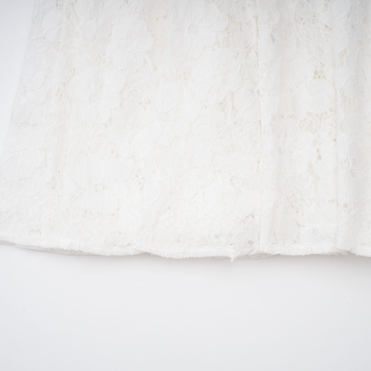 Aurohaya Bronte White Pleated Floral Lace Midi Dress