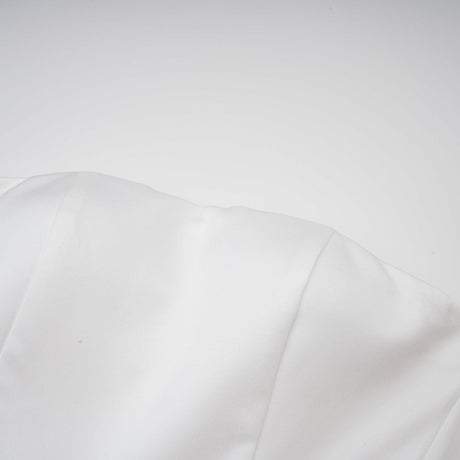 Aurohaya Maëlys white petal-layered strapless corset mini dress