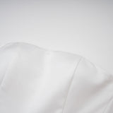 Maëlys white petal-layered strapless corset mini dress