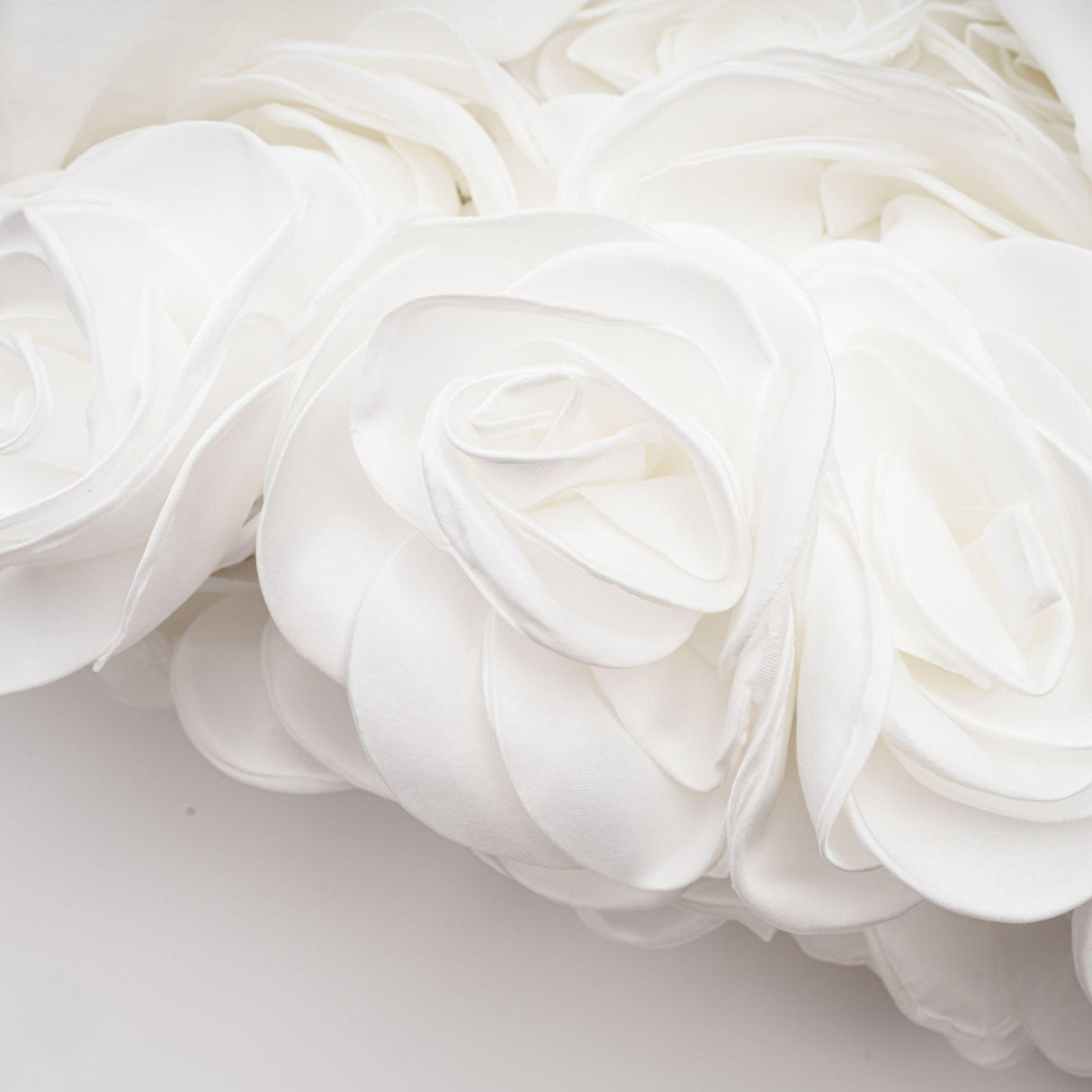 Aurohaya Maëlys white petal-layered strapless corset mini dress