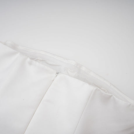 Aurohaya Maëlys white petal-layered strapless corset mini dress