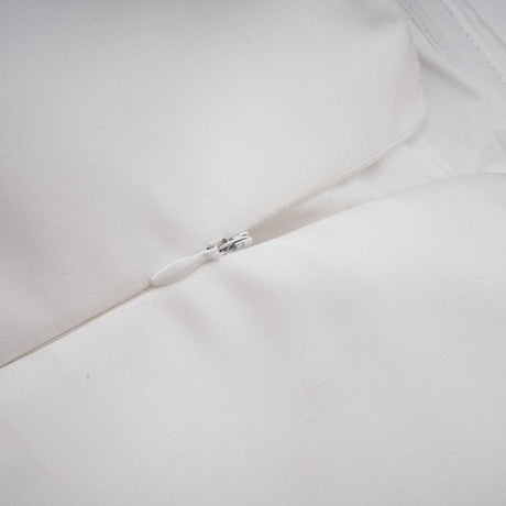 Aurohaya Maëlys white petal-layered strapless corset mini dress