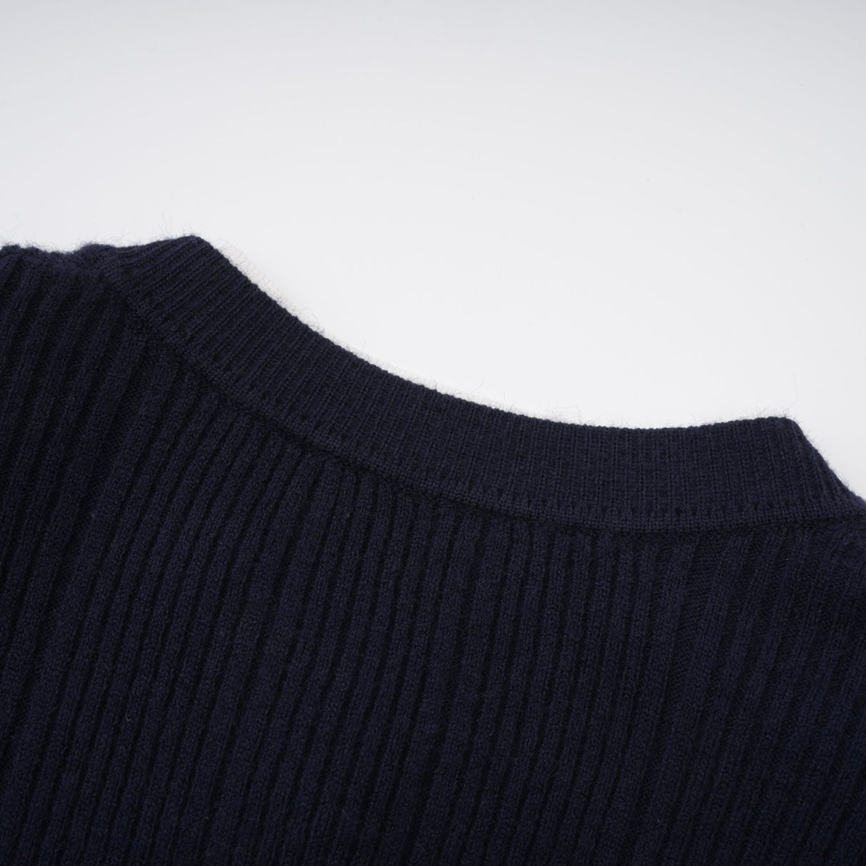 Aurohaya Fern Navy Blue Satin Panel Knit Midi Dress