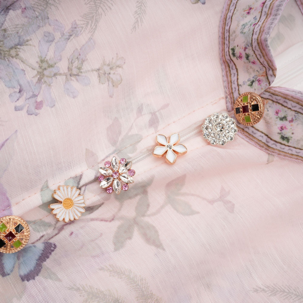 Aurohaya Fabienne light-pink floral-print mini dress